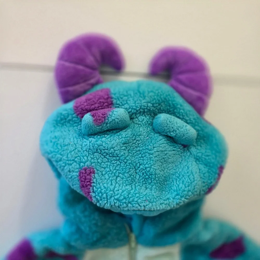 Disney Sulley Costume Romper Kids‎ 24-36 Months Blue Purple Sherpa Fleece Hooded